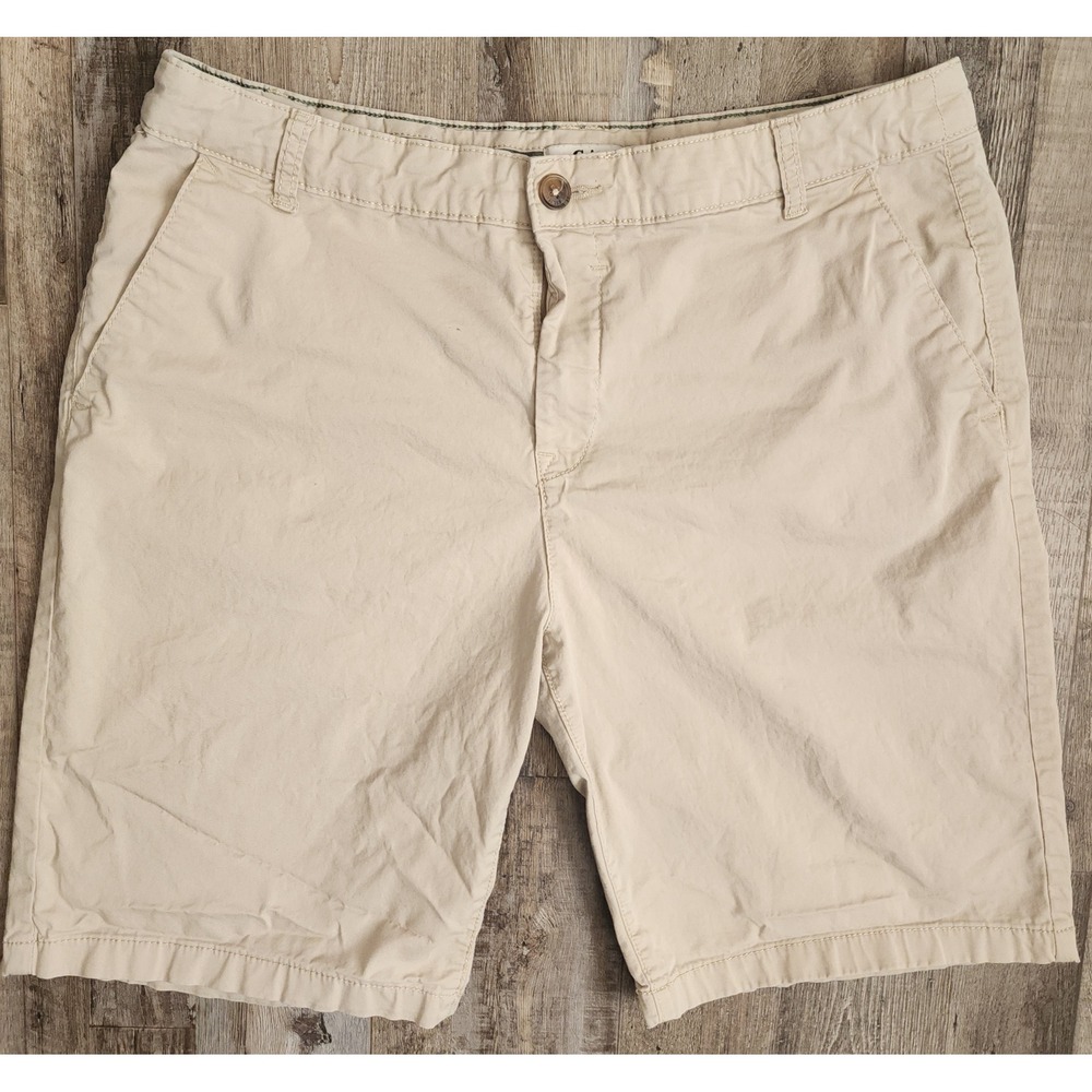 C&A Chino Shorts Mens 42 EUR Beige Cotton Stretch Flat Front